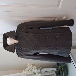 J.Crew‎ Womens 100% Wool Heather Green Short Pea Coat Thinsulate Lined SM